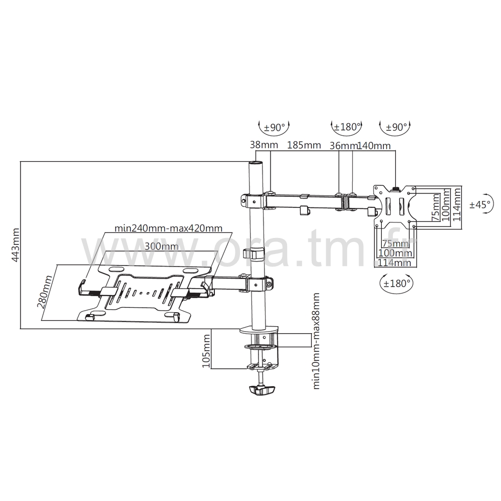 STFTM - ACCESSOIRES DE BUREAU - SUPPORT PORTE ECRAN LCD